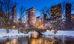 Gapstow bridge in winter, Central Park New York City